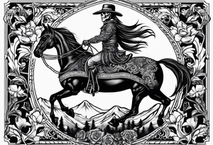 Skeleton riding a horse tattoo idea