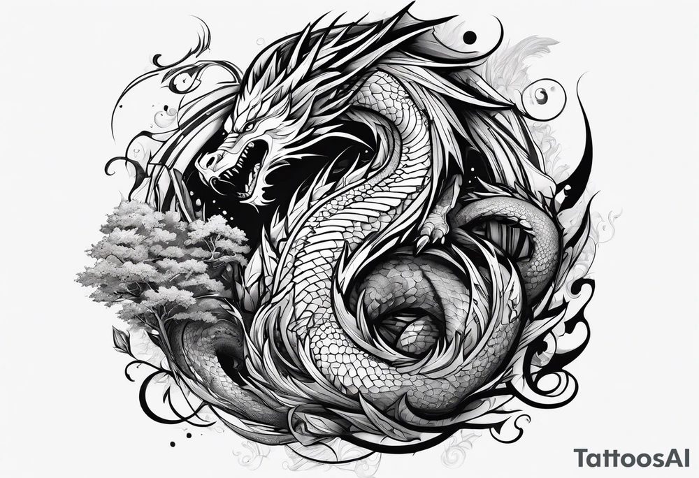 roaring dragons tattoo idea