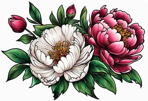 Peony flowers tattoo idea