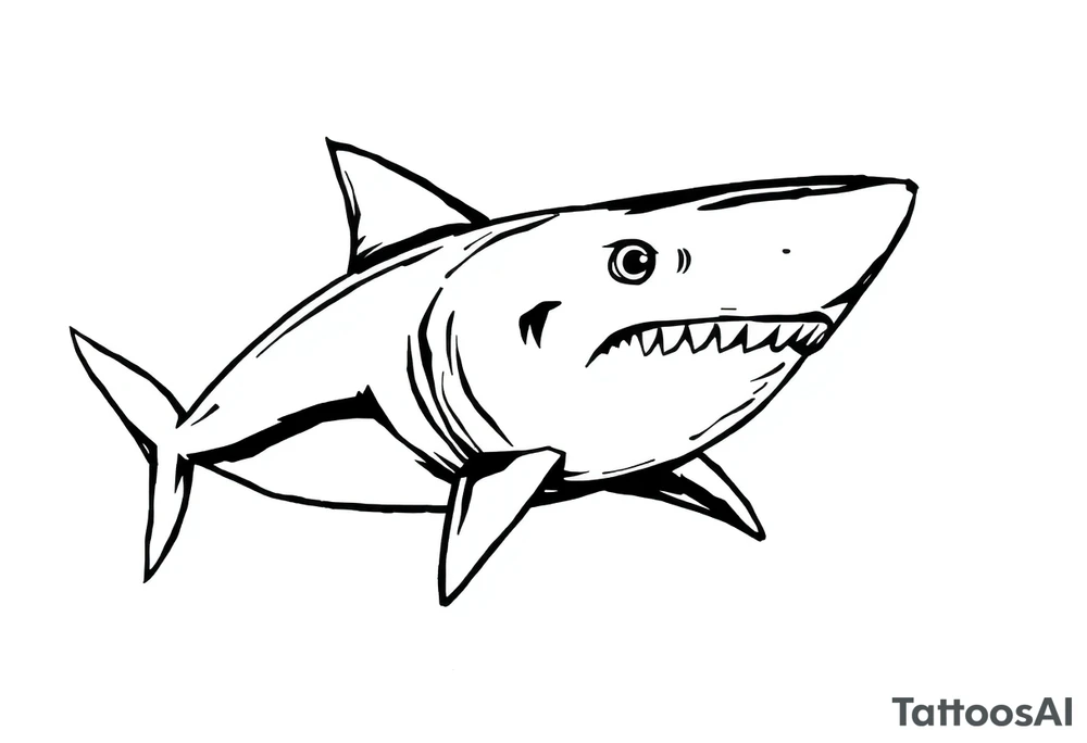 American traditional shark tattoo idea
