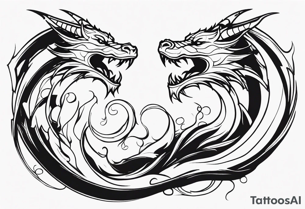 roaring dragons tattoo idea