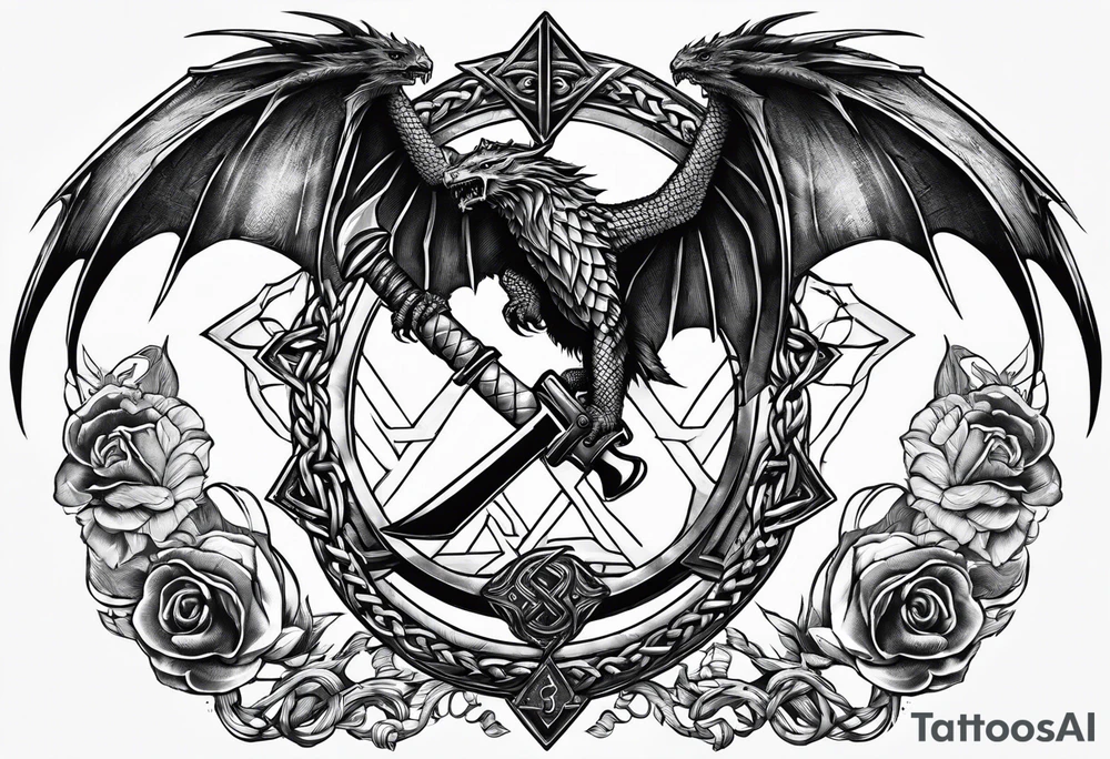 Valhalla sword chain barbed wire
dragon axe Valknut tattoo idea Valhalla sword chain barbed wire
dragon axe Valknut tattoo idea
