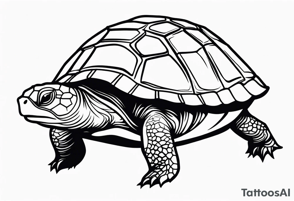 outline of a turtle with spikes on its shell tattoo idea