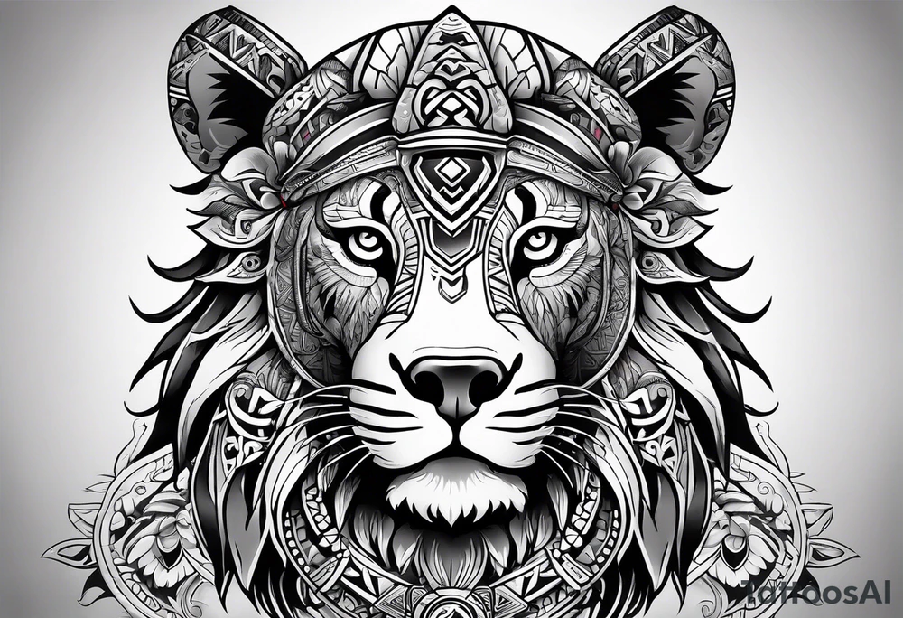 Aztec animal tattoo idea