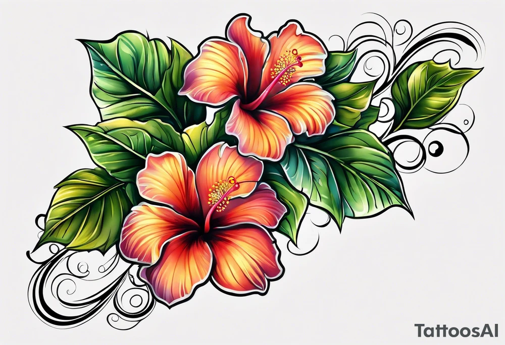 vines hibisco tattoo idea