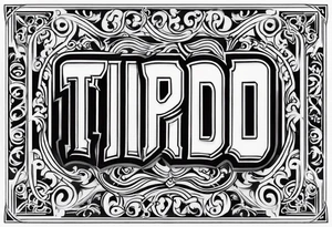 The word “Tirado” on the back like a football jersey old English font tattoo idea