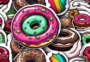 a zombie donut tattoo idea