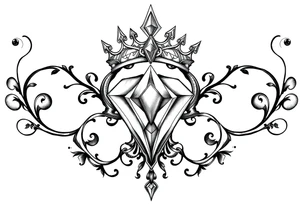 Pubic crown diamond vagina and anus tattoo idea