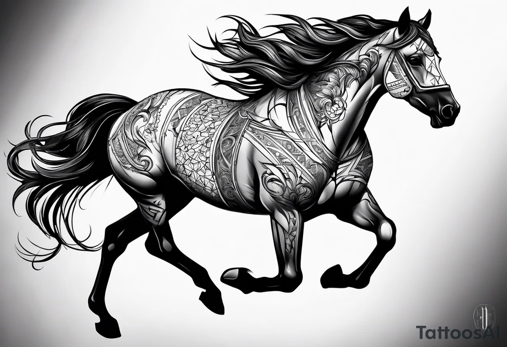 Mustang horse blood tattoo idea