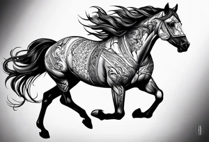 Mustang horse blood tattoo idea