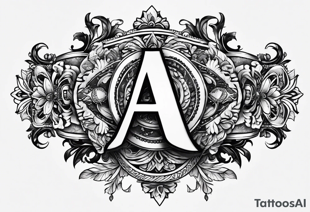 A headband with the letters A R in the middle tattoo idea A headband with the letters A R in the middle tattoo idea