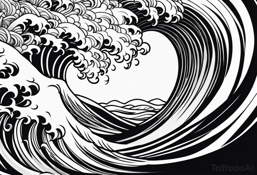 swirly waves tattoo idea