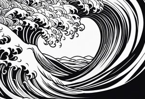 swirly waves tattoo idea