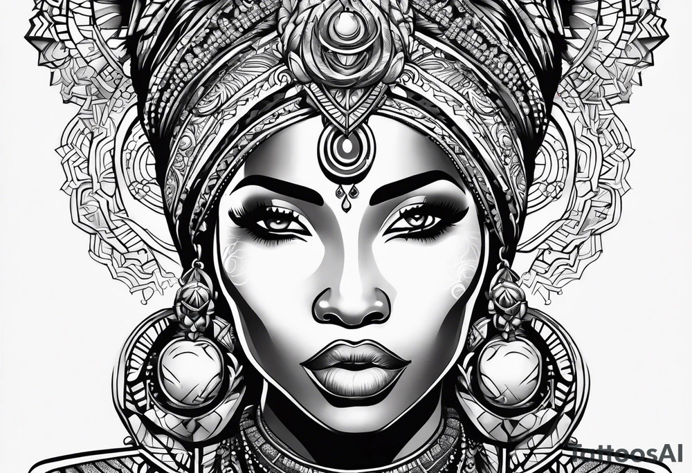 African goddess tattoo idea