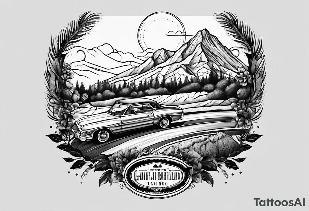 Tattoo idea for a memory of a roadtrip through California tattoo idea