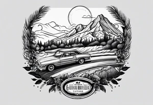 Tattoo idea for a memory of a roadtrip through California tattoo idea