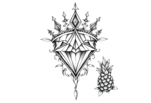 Pubic crown diamond vagina and anus pineapple tattoo idea