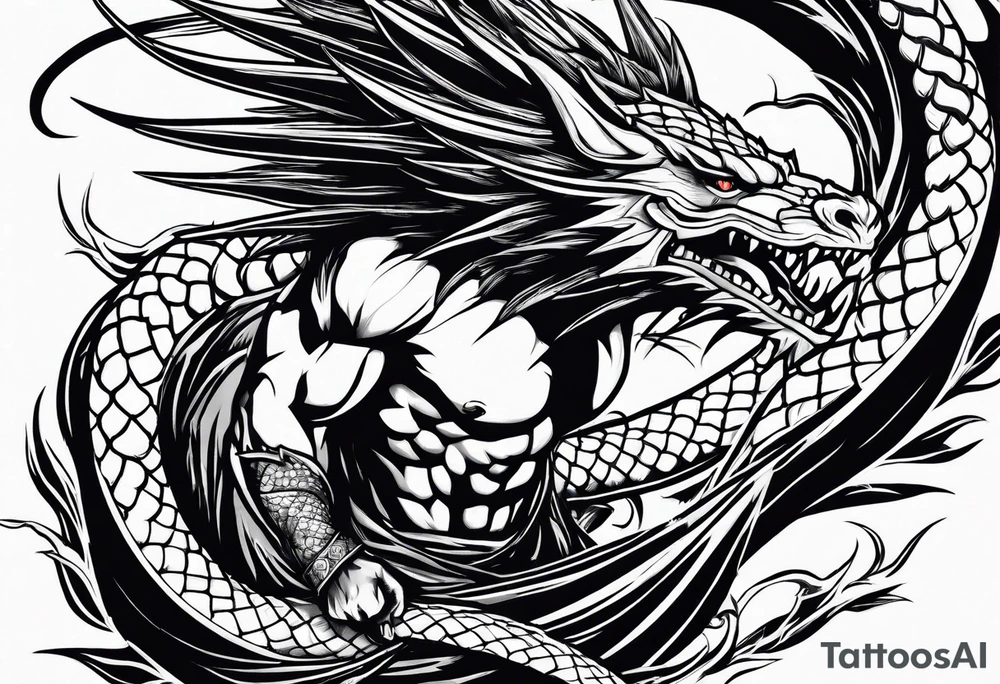 Jesus fighting a dragon tattoo idea