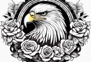eagle, rose, clock , love tattoo idea
