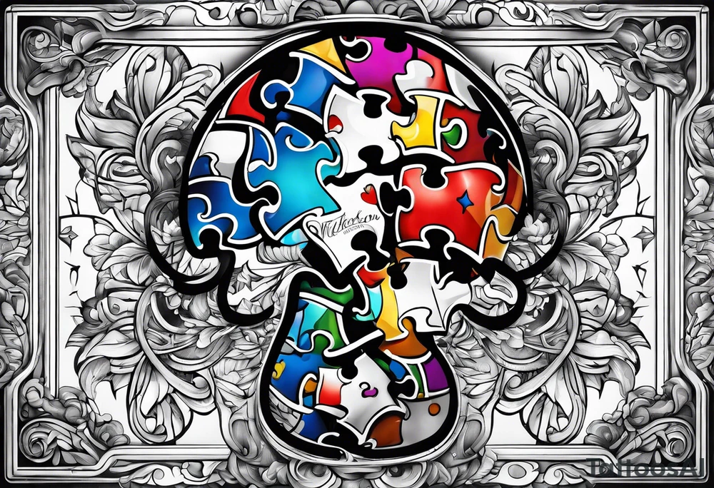 Autism puzzle piece tattoo idea
