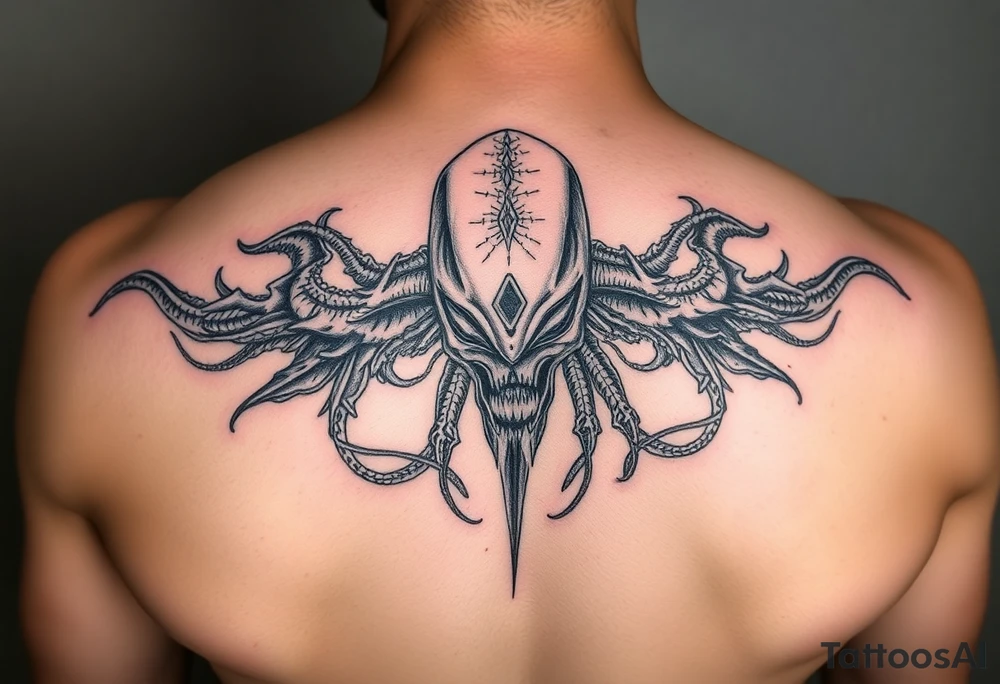 Alien cielo colores 3d tattoo idea