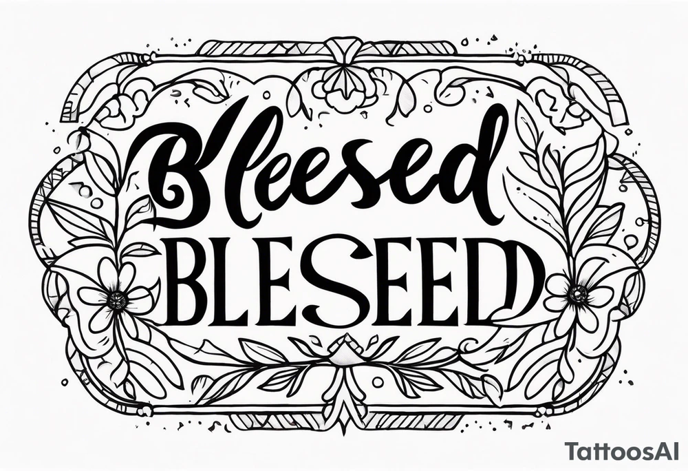 Text blessed tattoo idea