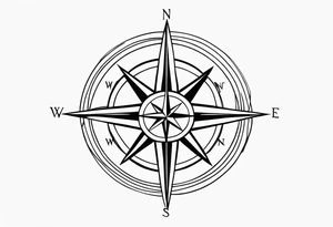 Simple compass rose tattoo idea