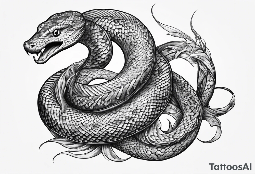 Sea mythical snakes tattoo idea