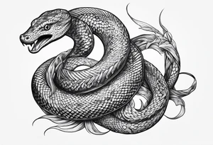 Sea mythical snakes tattoo idea
