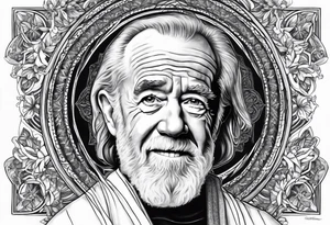 george carlin as a saint tattoo idea