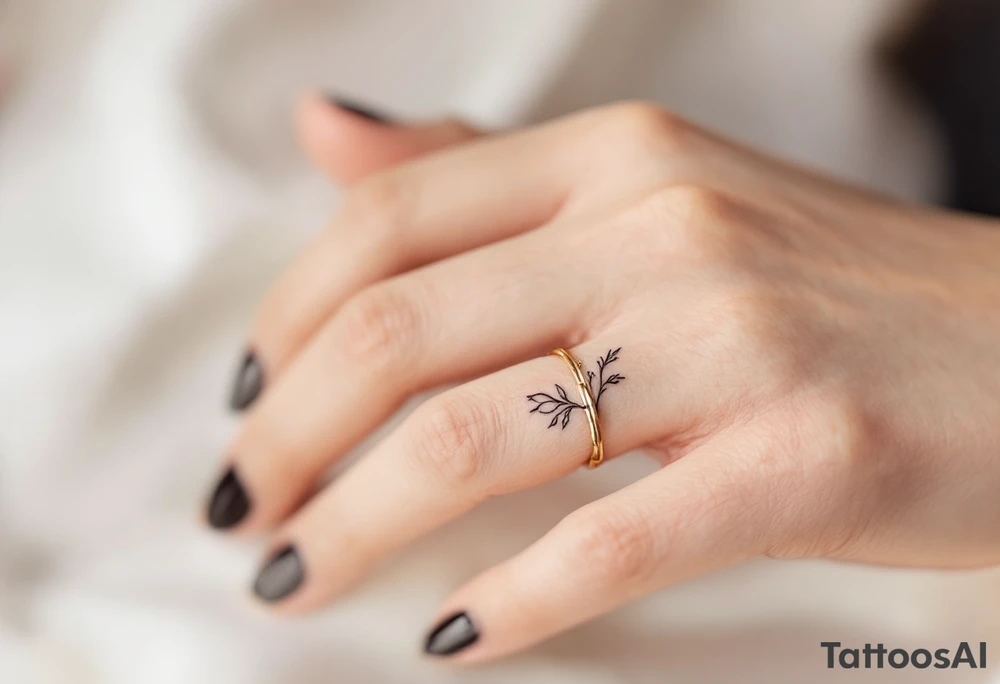 A thin, delicate gold ring tattoo tattoo idea