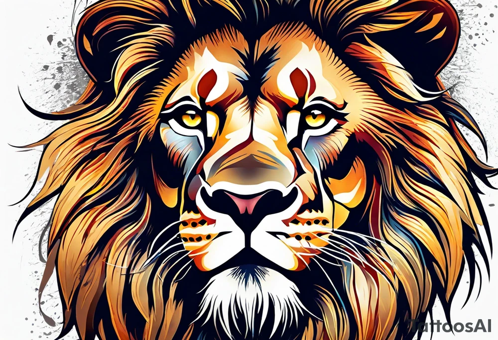 powerful majestic lion, close-up tattoo idea