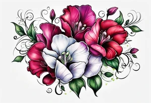 sweet peas design tattoo idea