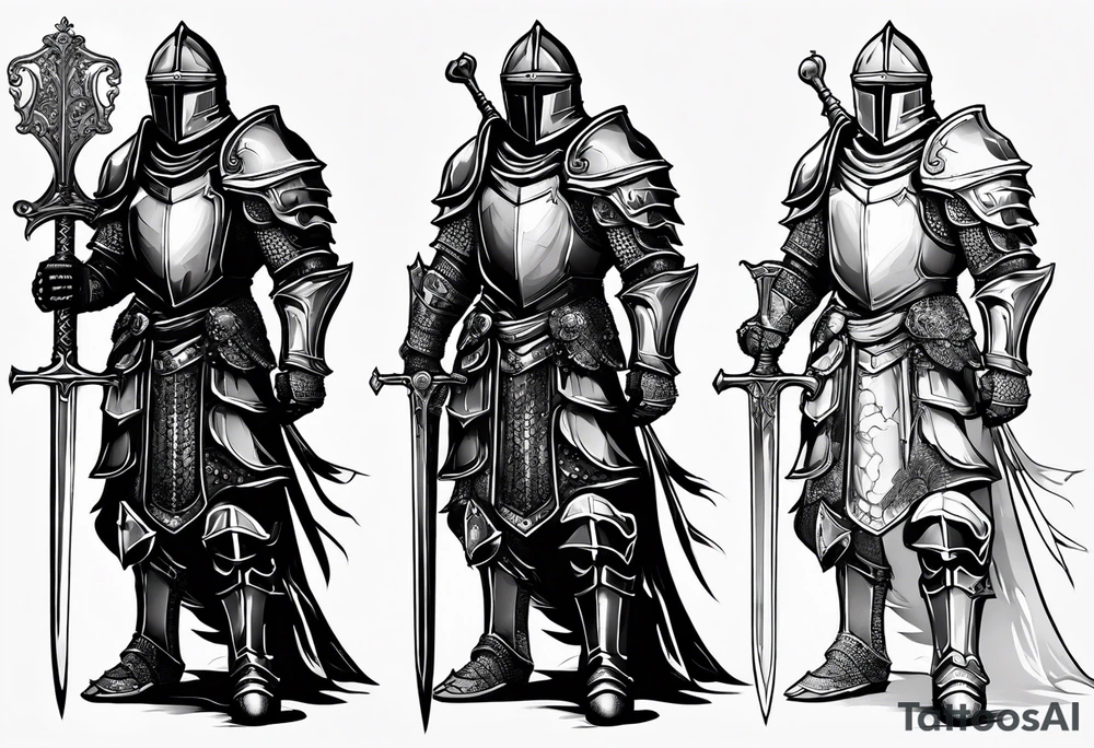 knight with heavy armor tattoo idea