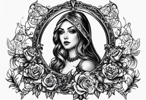 Gothic mirror tattoo idea