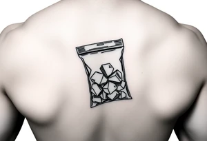 Small plastic baggie with crystal meth inside of it tattoo idea
