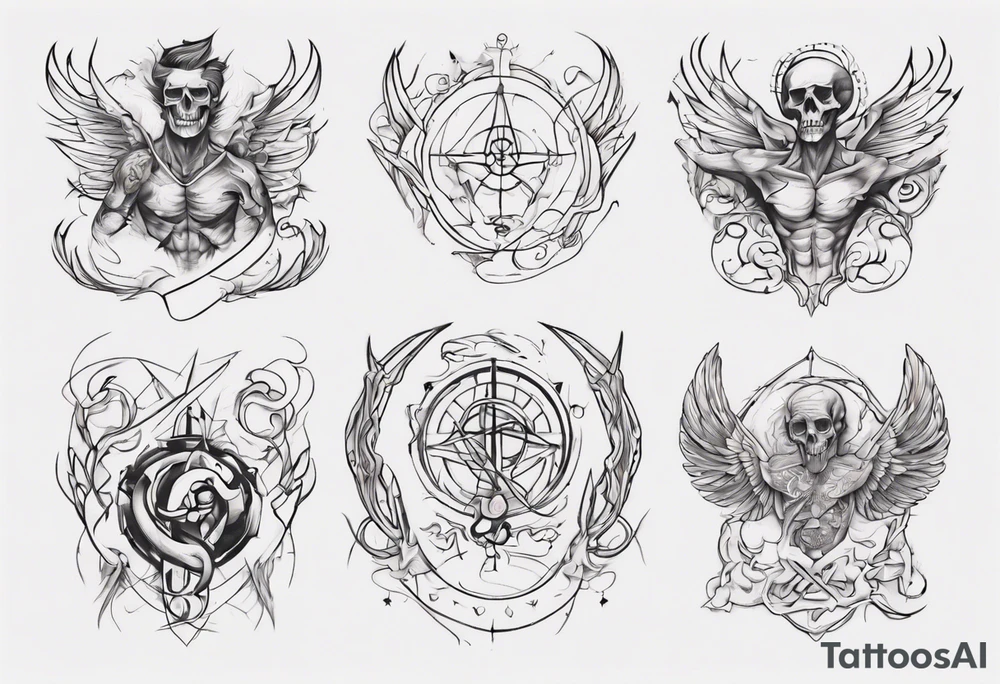 I want chest tattoo for men . Continuous Line Tattoo style .Tattoo may include some symbols from these themes : gemini , snake,compas,travel, born 1989, thailand, ukraine , listen, no any devils or scull tattoo idea