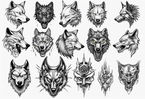 wolf head tattoo idea