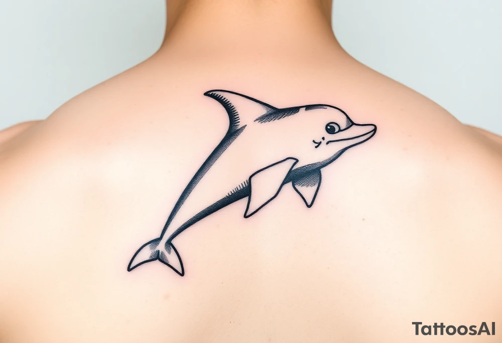 Cartoon dolphin tattoo idea