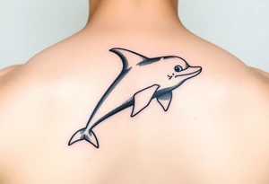 Cartoon dolphin tattoo idea