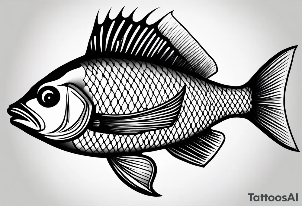 Pinstripe fish tattoo idea