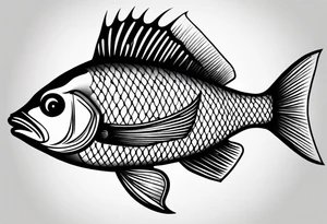 Pinstripe fish tattoo idea