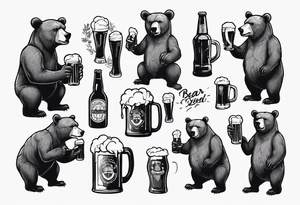 bear with a beer tattoo idea