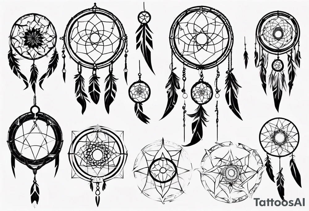 Phoenix dream catcher tattoo idea