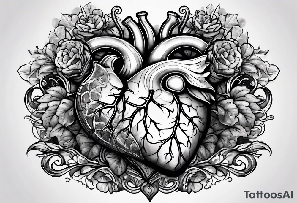 heart brain scale tattoo idea