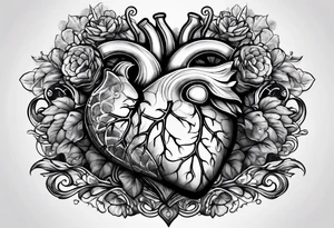 heart brain scale tattoo idea
