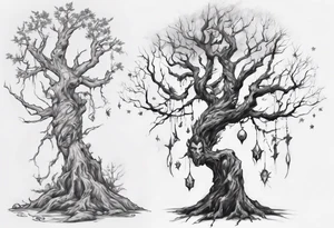 Dying night elf tree tattoo idea