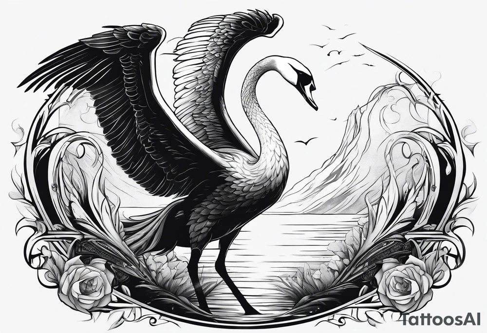 Swan Knight of Dol Amroth, Minimalist Logo tattoo idea