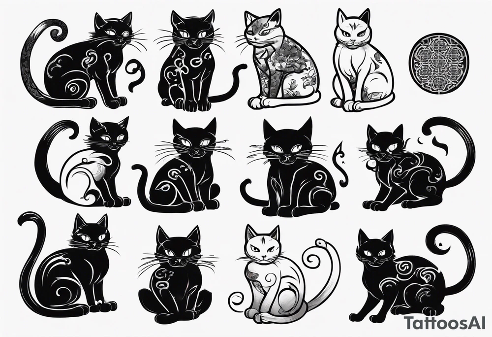 a black cat tattoo idea