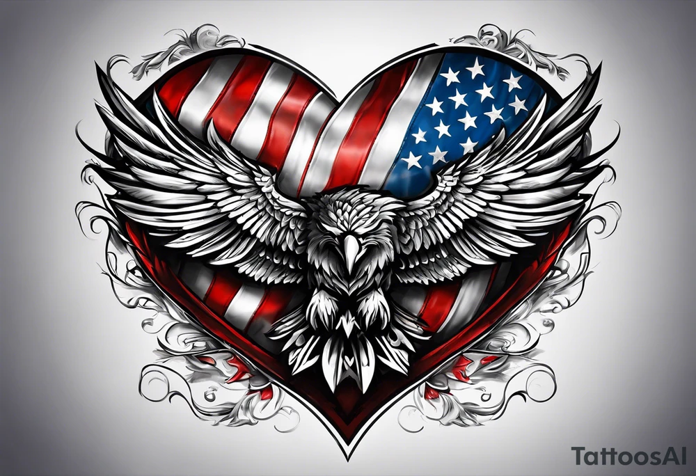 Make a tattoo an american flag that demonstrates the love and pride of my origins tattoo idea